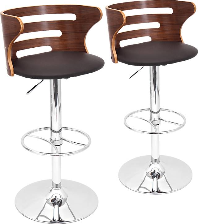 Turrentine Brown Adjustable Barstool, Set of 2 - Thumbnail - Image 1