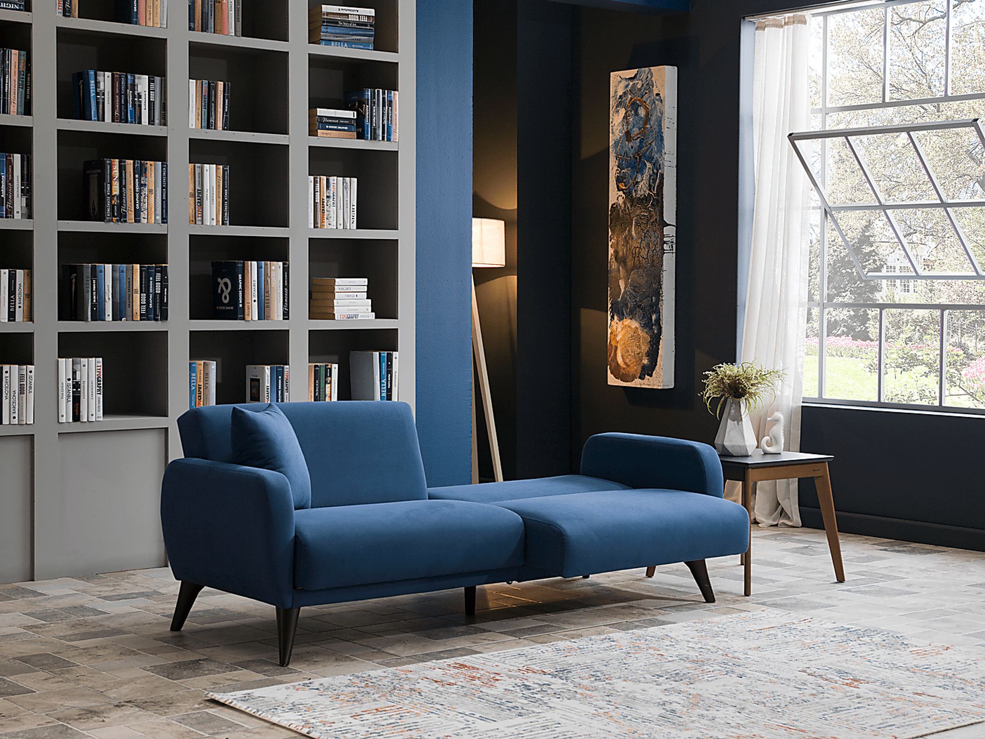 Tusico Blue Sleeper Sofa - Image 16
