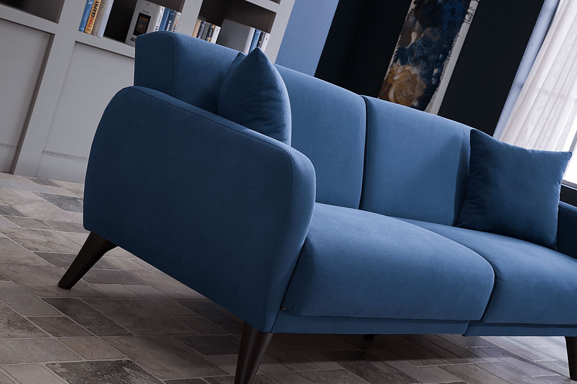 Tusico Blue Sleeper Sofa - Image 8