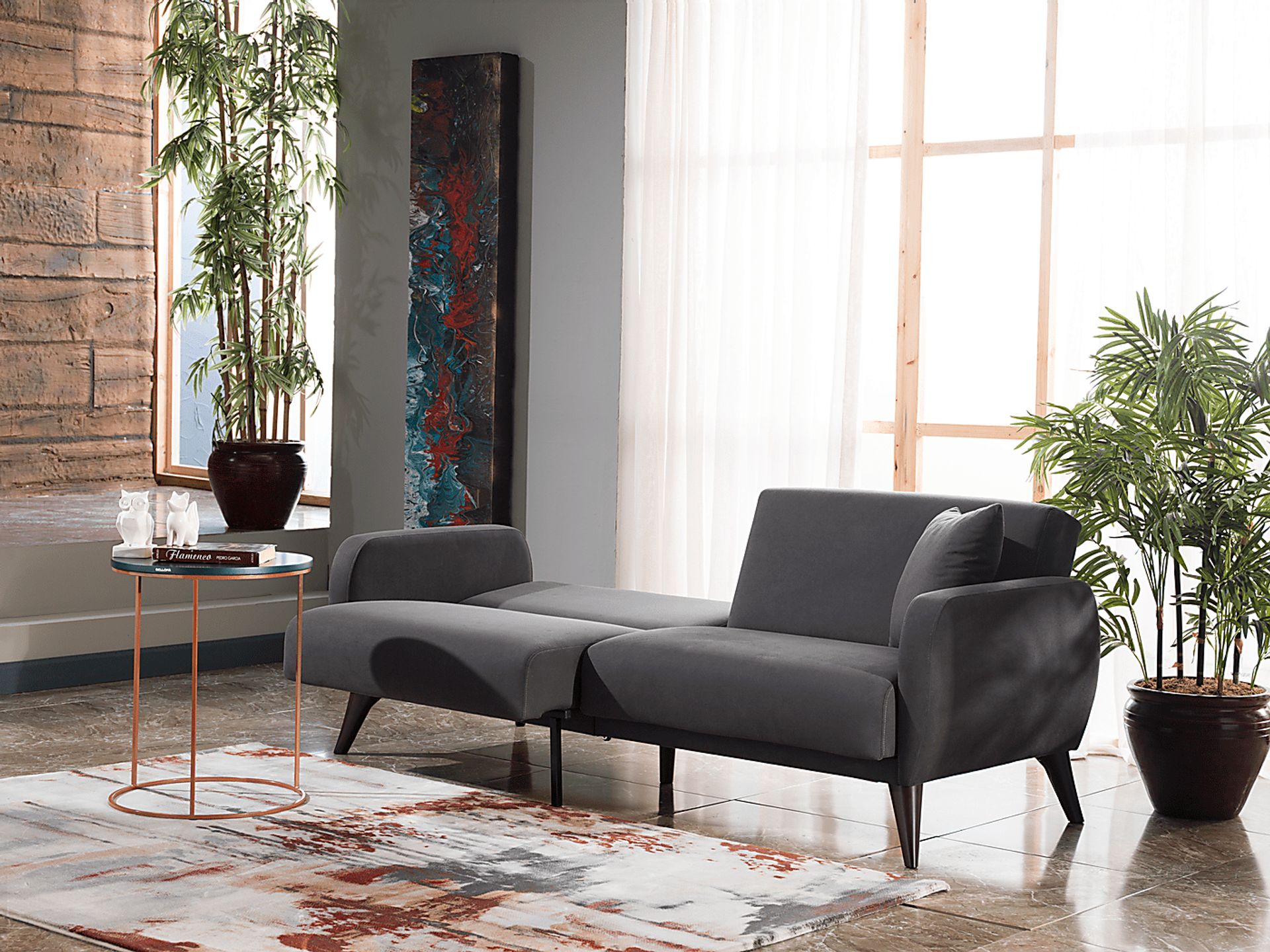 Tusico Charcoal Sleeper Sofa - Image 14