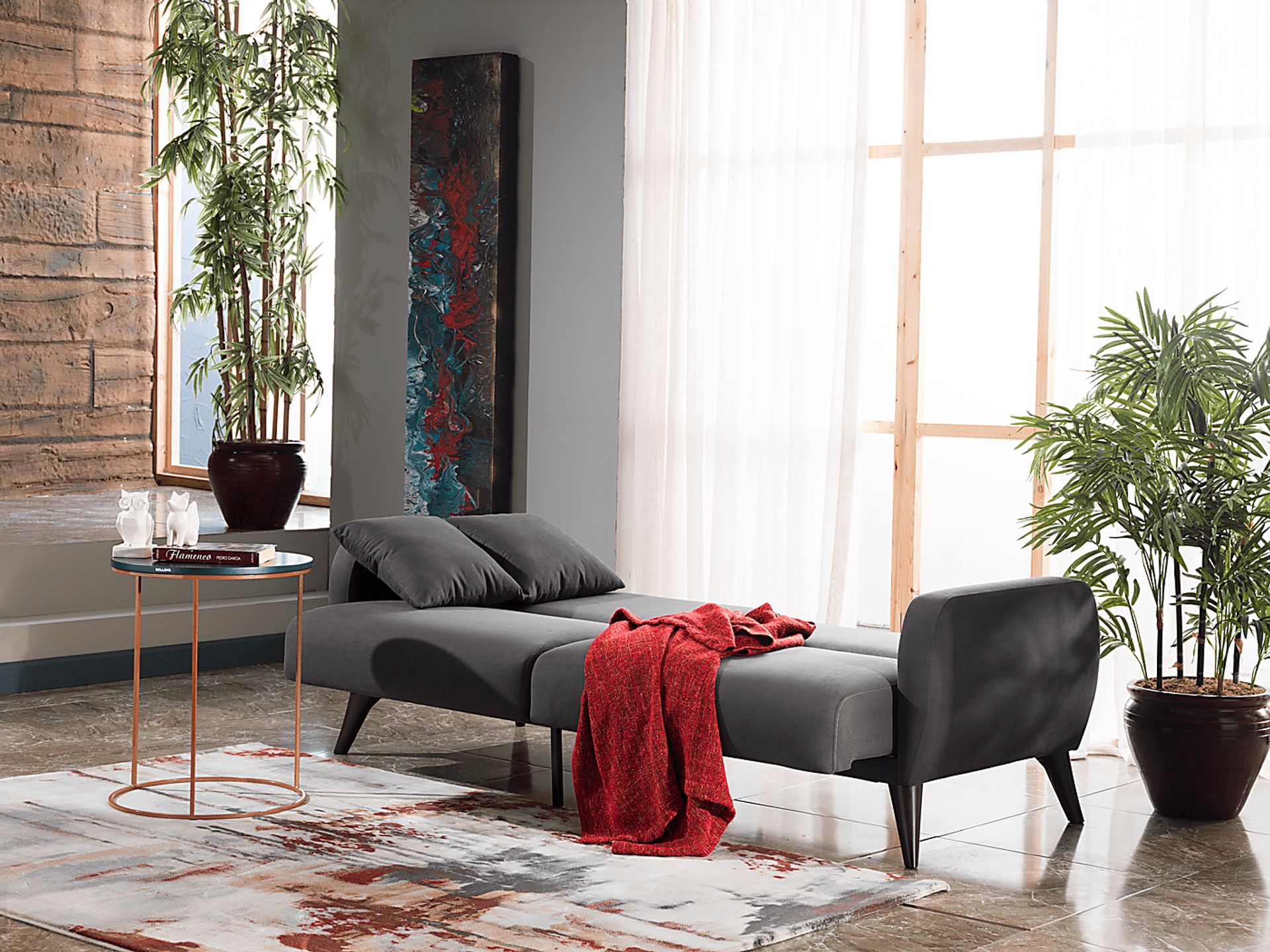 Tusico Charcoal Sleeper Sofa - Image 15