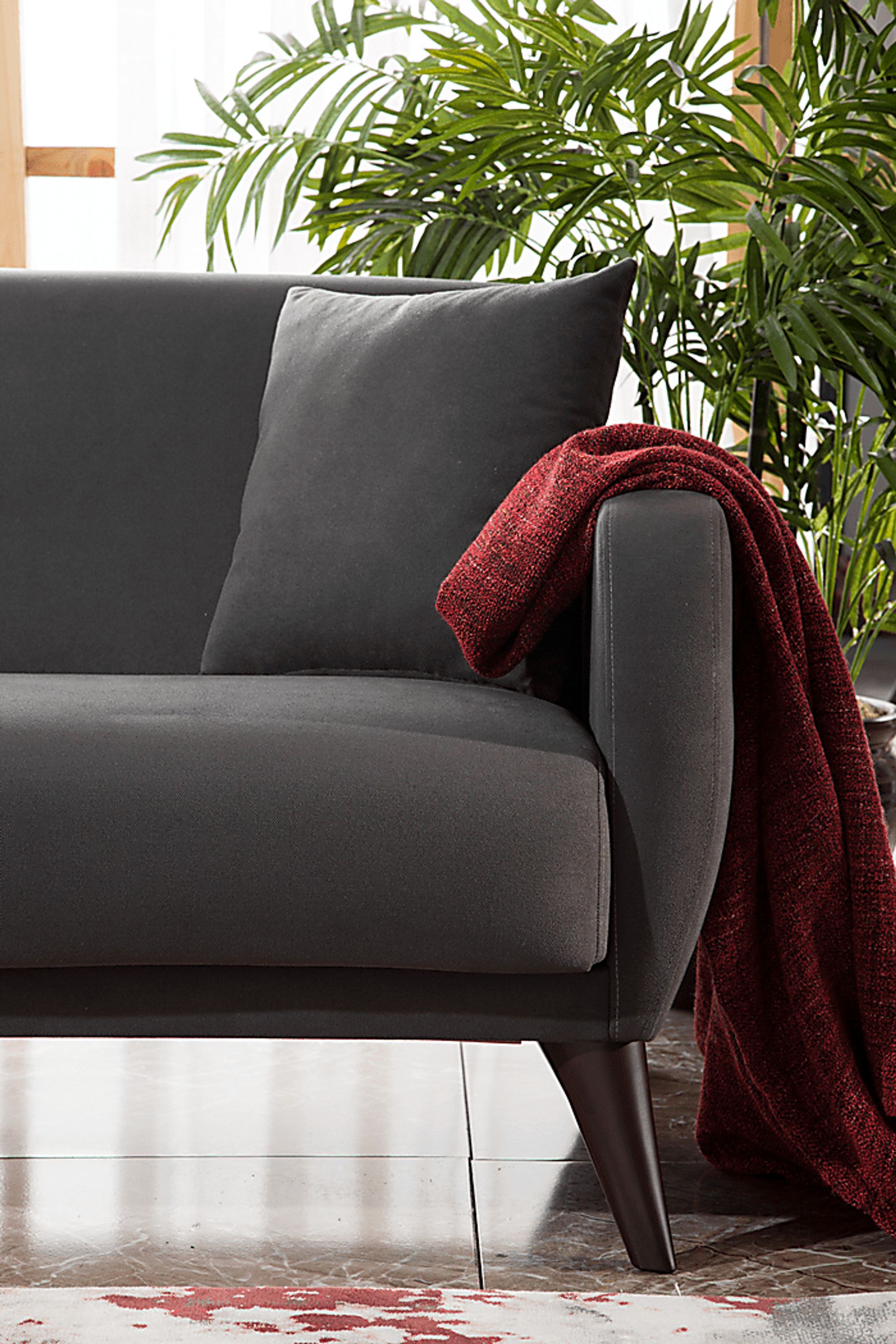 Tusico Charcoal Sleeper Sofa - Image 9