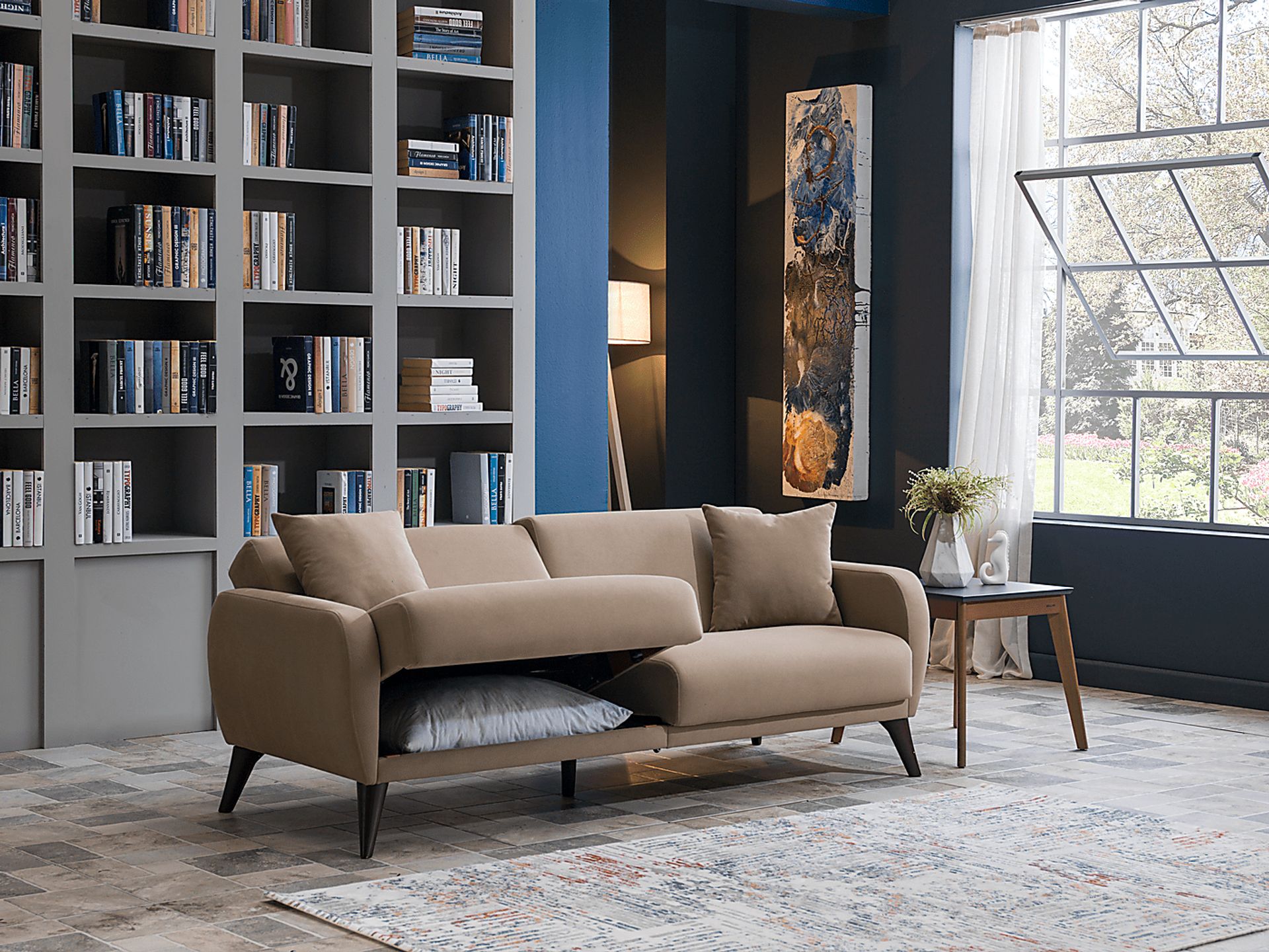 Tusico Taupe Sleeper Sofa - Image 14