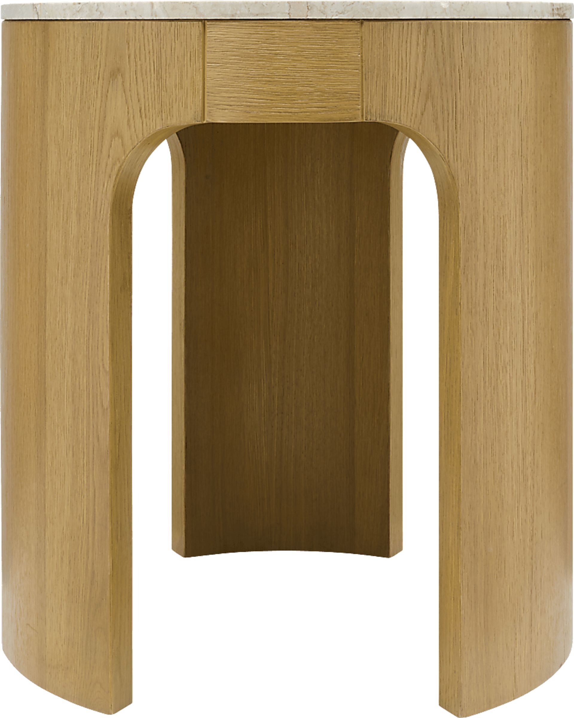 Tuslen White/Brown End Table - Image 4