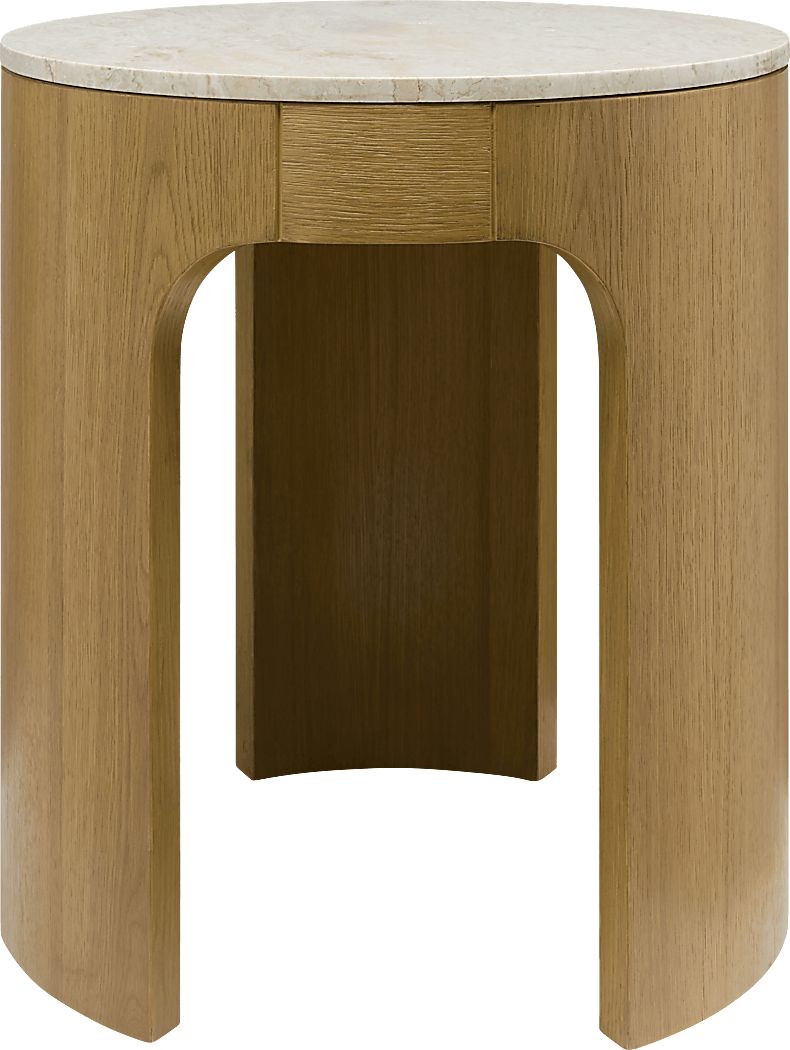 Tuslen White/Brown End Table