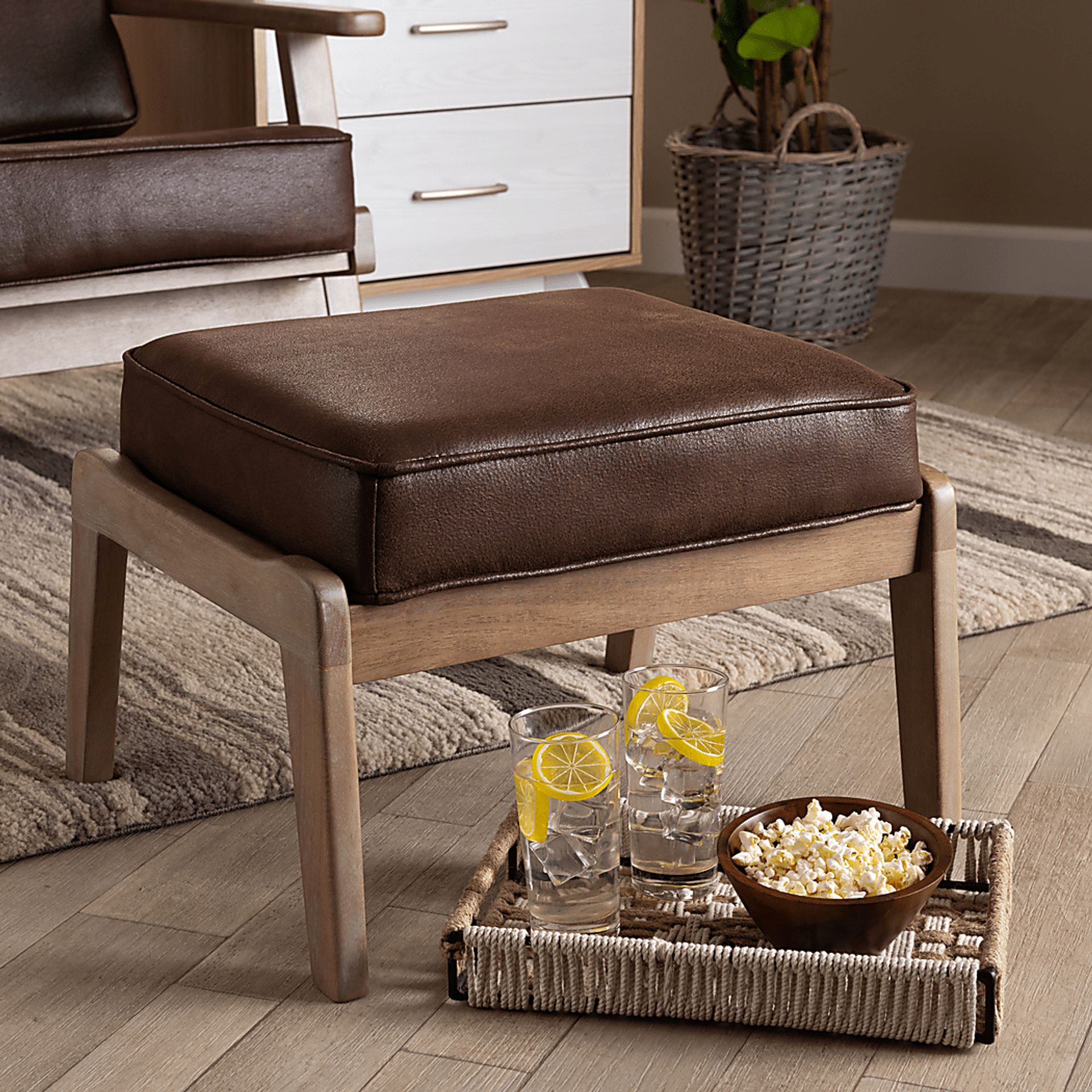 Tuthill Brown Ottoman - Image 4