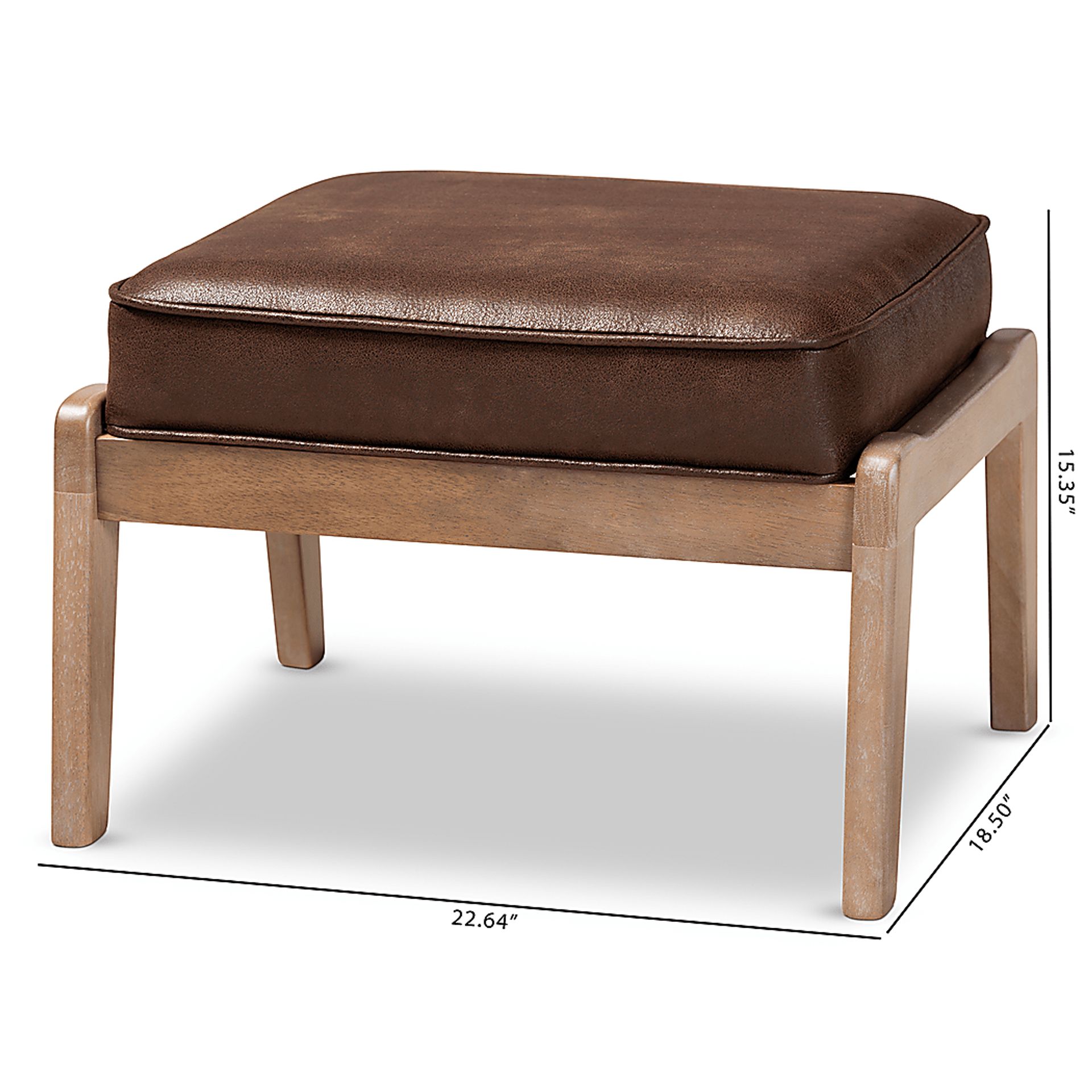 Tuthill Brown Ottoman - Image 7