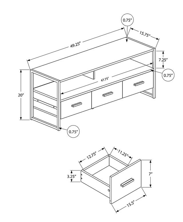 Twilley Black 49 in. Console - Thumbnail - Image 5