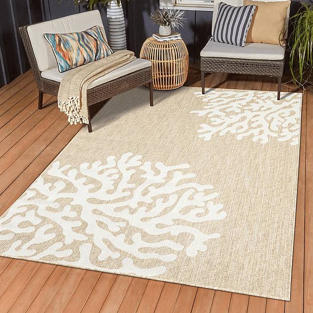 Twilree II Beige 6'6 x 9' Indoor,Outdoor Rug - Thumbnail - Image 2