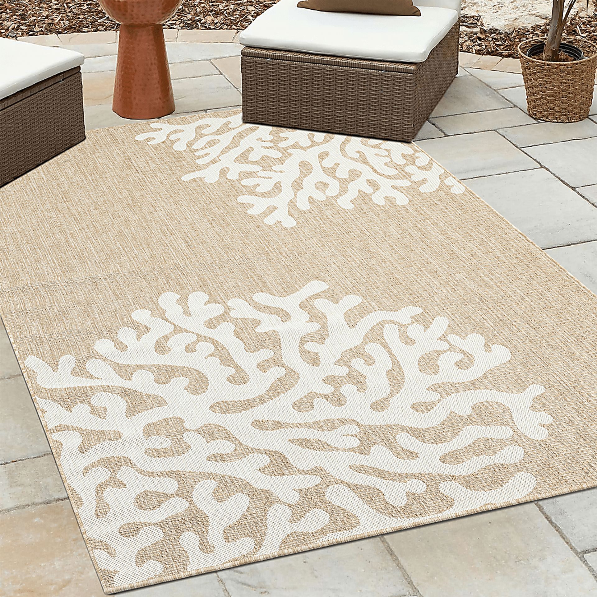 Twilree II Beige 6'6 x 9' Indoor,Outdoor Rug - Image 4