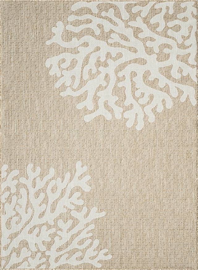 Twilree II Beige 6'6 x 9' Indoor,Outdoor Rug - Thumbnail - Image 1