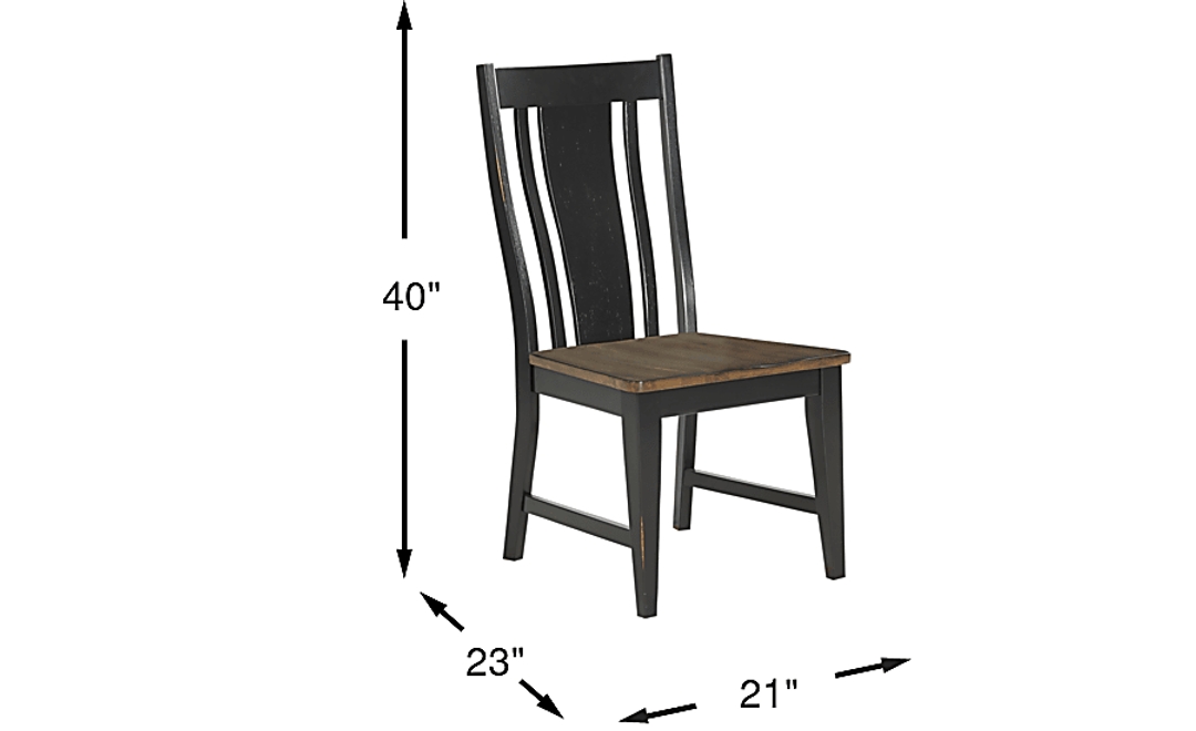 Twin Lakes Black Splat Back Side Chair