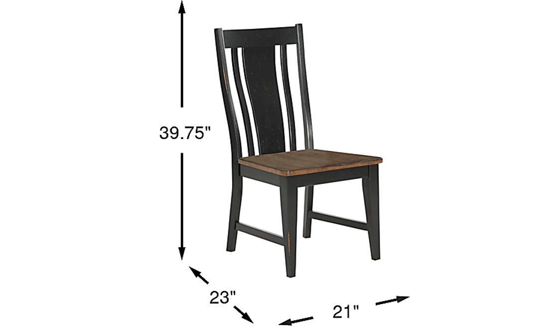 Twin Lakes Black Splat Back Side Chair