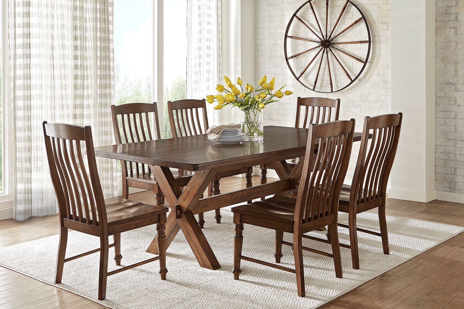 Twin Lakes Brown 5 Pc 72 in. Rectangle Dining Room - Image 1