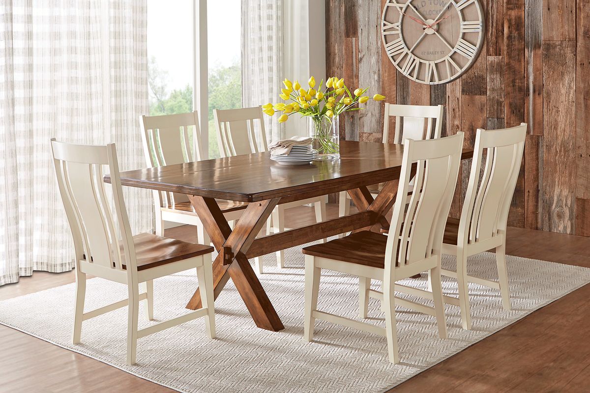 Twin Lakes 5 Pc Brown Dark Wood Dining Room Set With Dining Table, Side