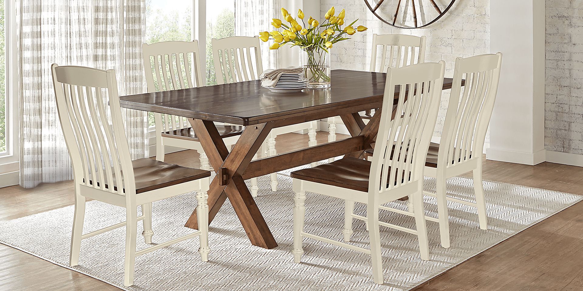 Twin Lakes Brown 7 Pc 96 in. Rectangle Dining Room - Image 1