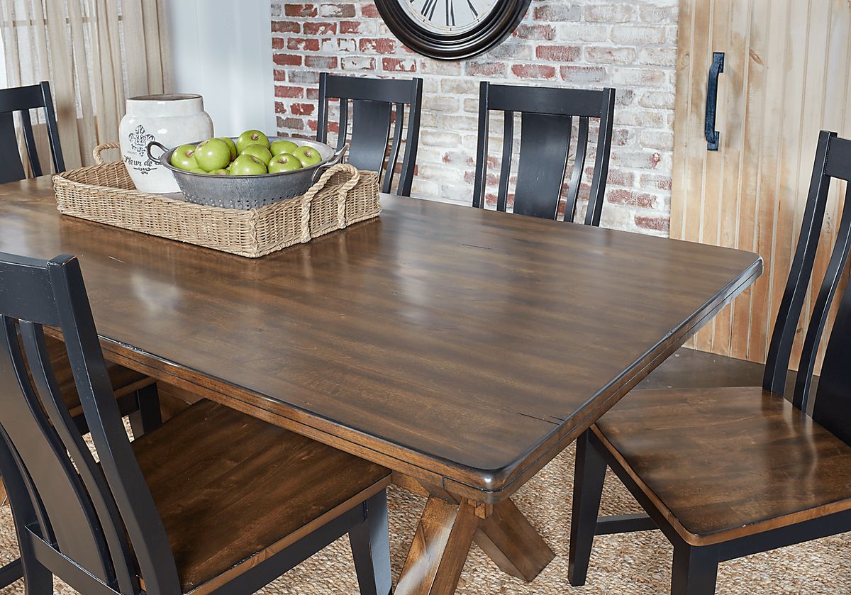 Twin Lakes 5 Pc Brown Dark Wood Dining Room Set With Dining Table, Side ...