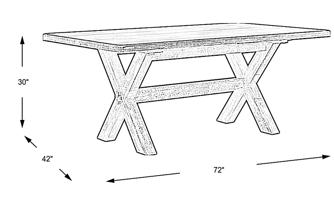 Twin Lakes Brown 72 in. Rectangle Table