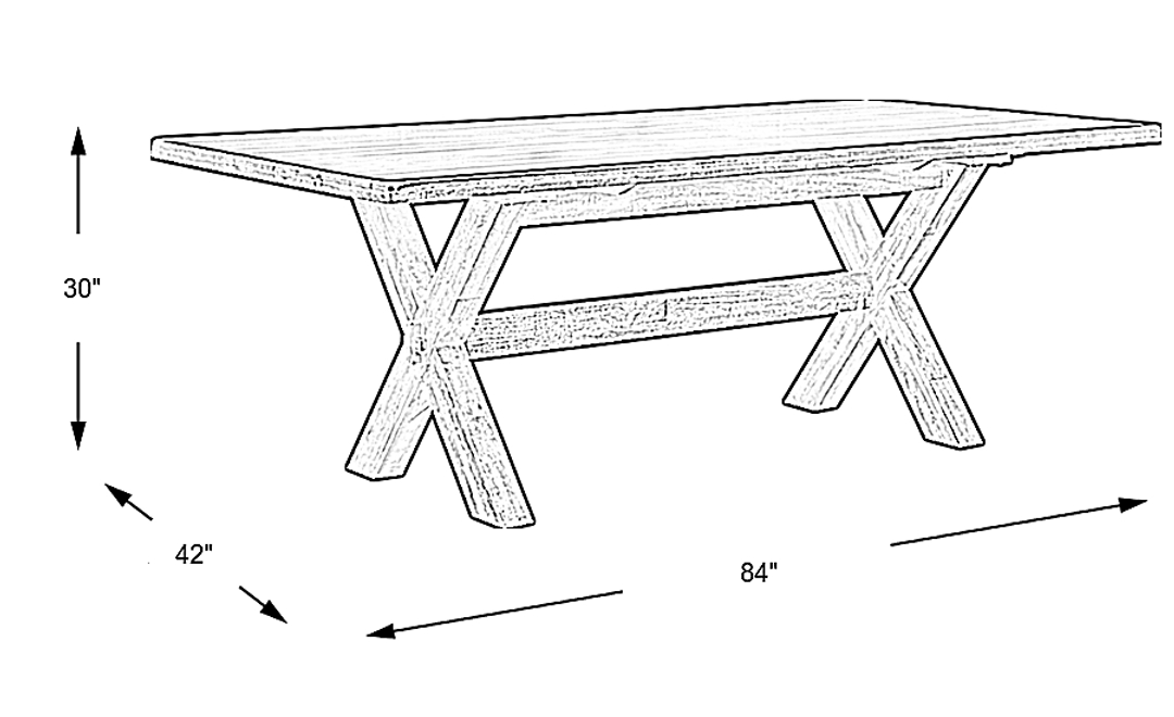 Twin Lakes Brown 84 in. Rectangle Table