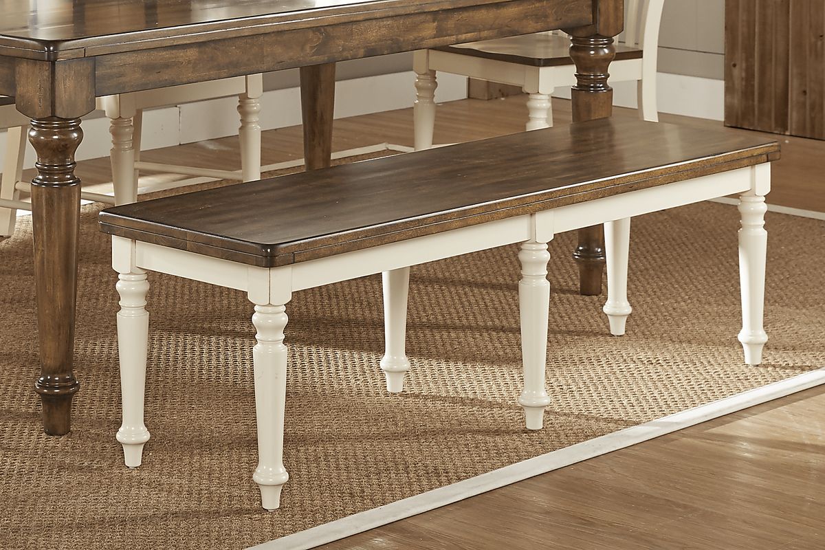 Twin Lakes Off-White Light Wood,White Bench | Rooms to Go