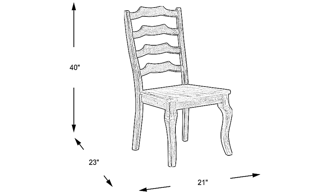 Twin Lakes Off-White Ladder Back Side Chair
