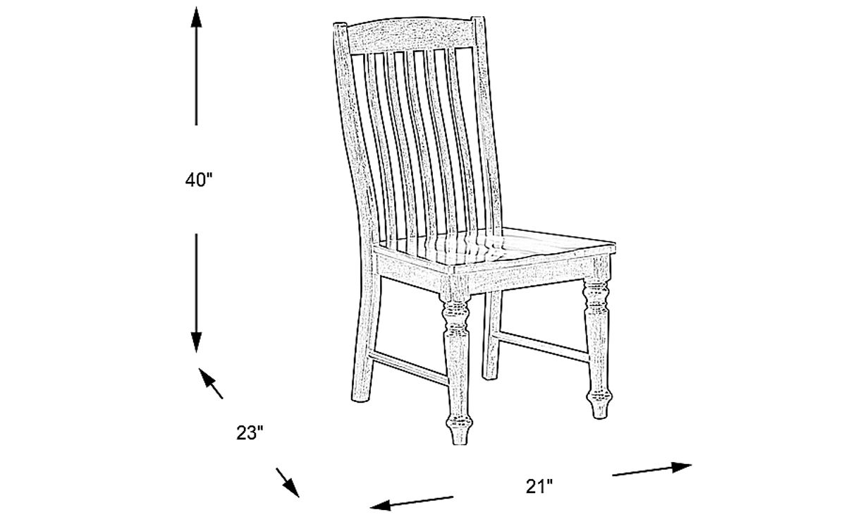 Twin Lakes Off-White Light Wood,White Slat Side Chair | Rooms to Go