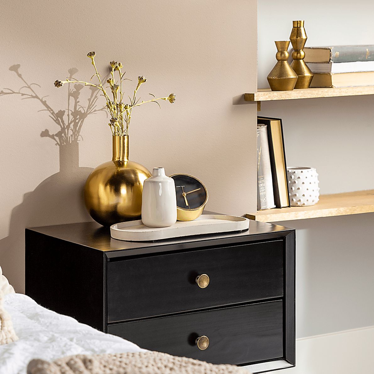Twynham Black Nightstand