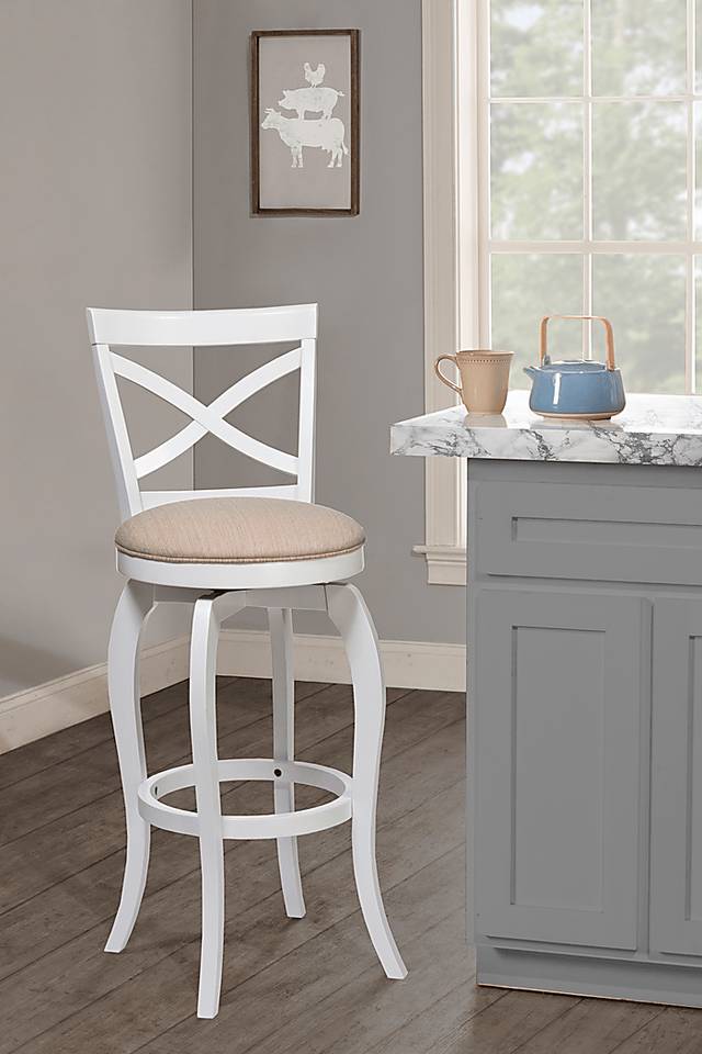Tyfield Beige Swivel Barstool - Thumbnail - Image 2