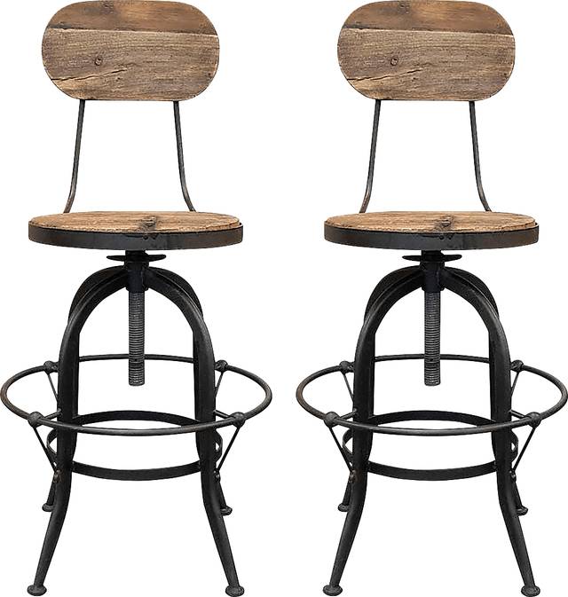 Tylaeno Natural/Black Swivel Stool, Set of 2 - Thumbnail - Image 1