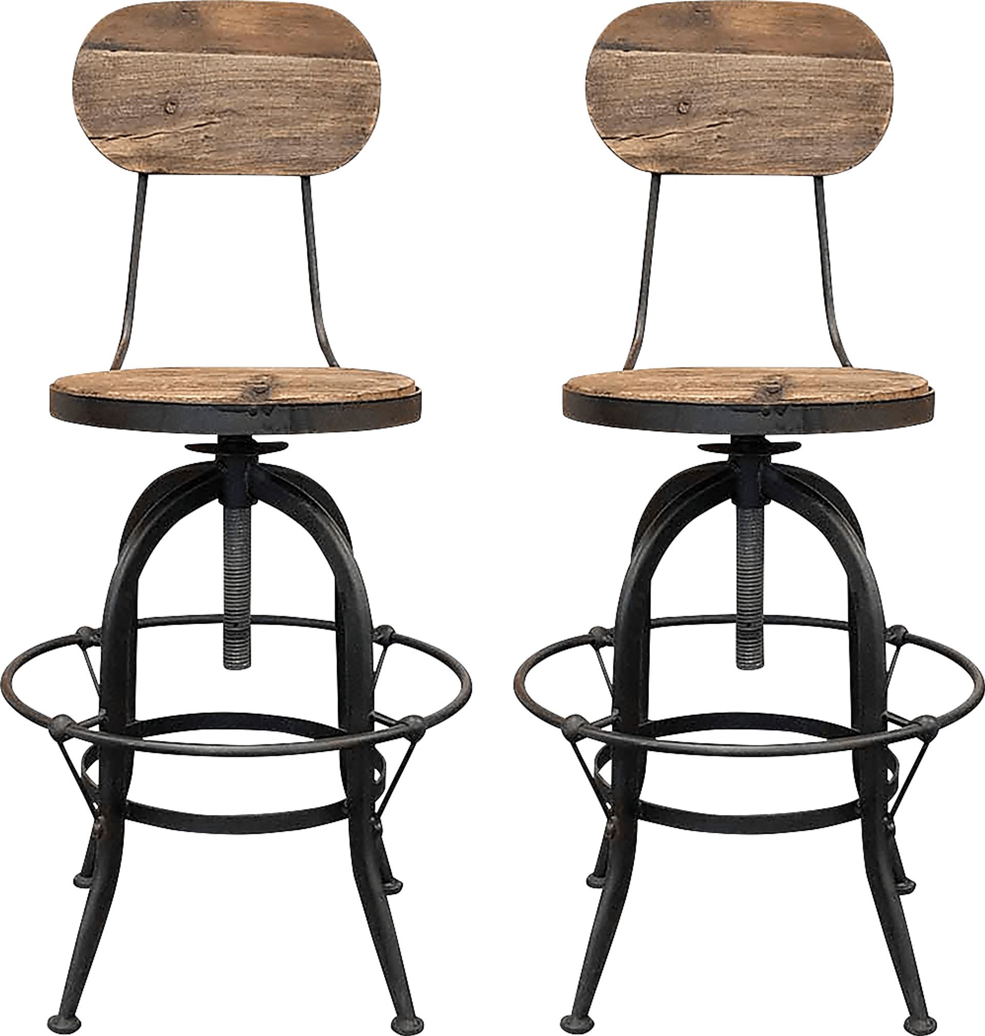 Tylaeno Natural/Black Swivel Stool, Set of 2 - Image 1
