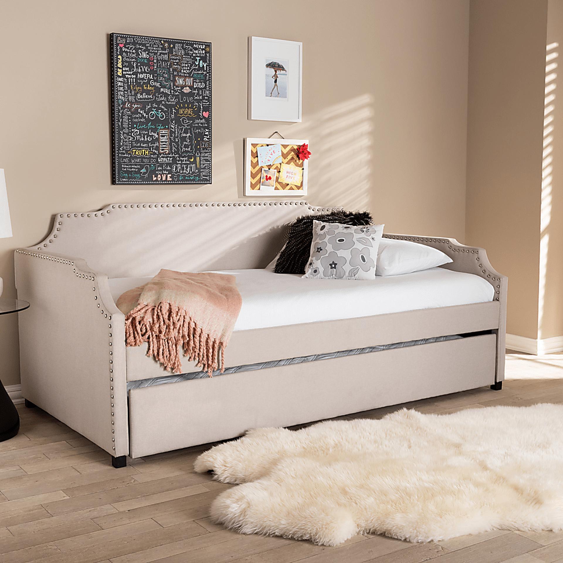Tynland Beige Twin Daybed with Trundle