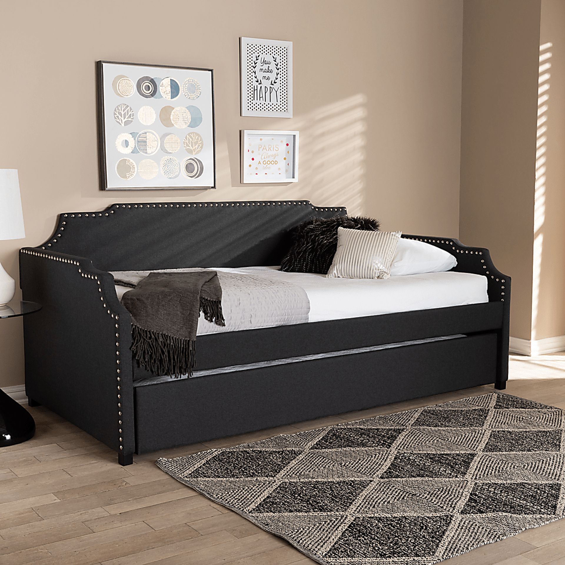 Tynland Charcoal Daybed with Trundle - Image 1