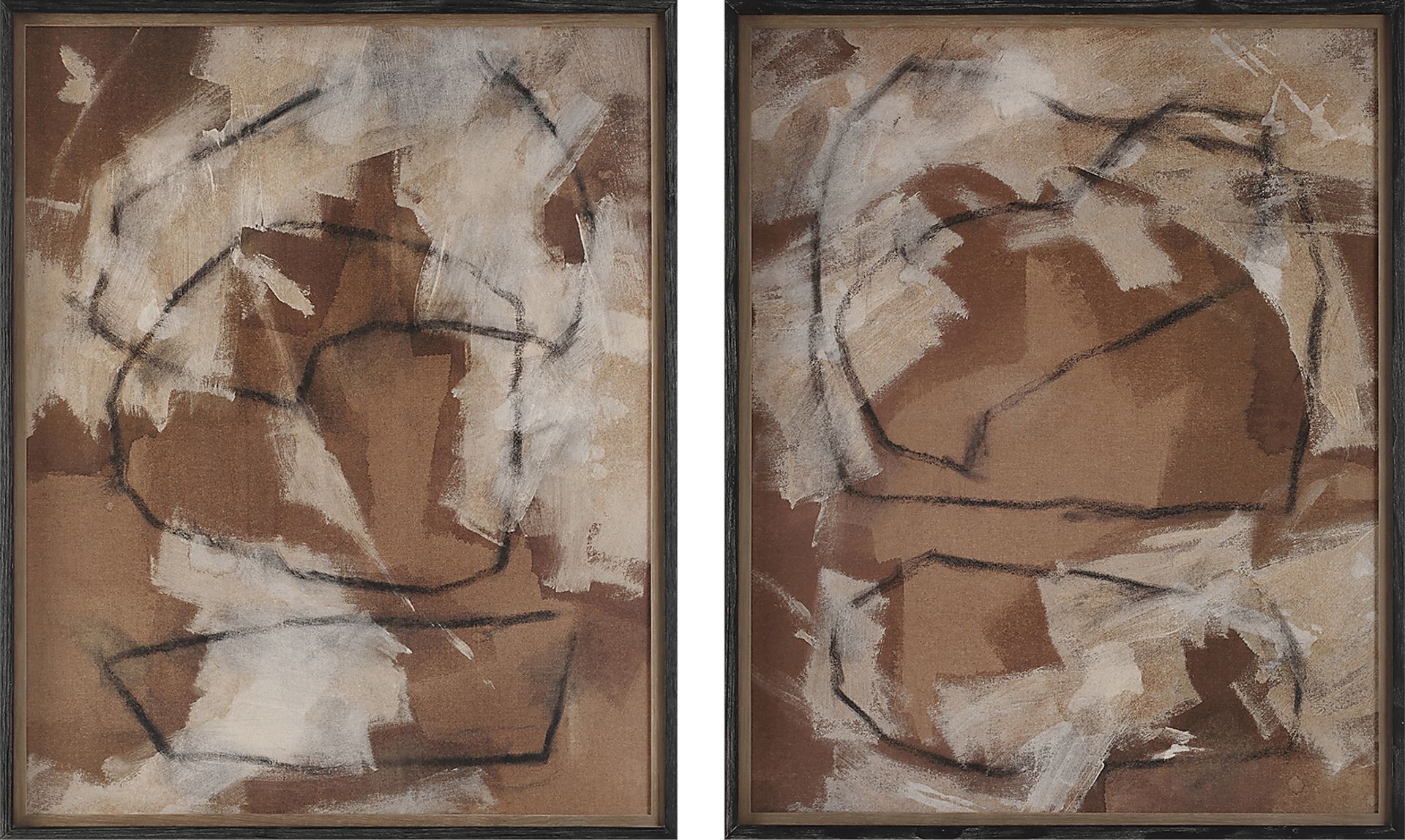Tyoken Brown Artwork, Set of 2 - Image 1