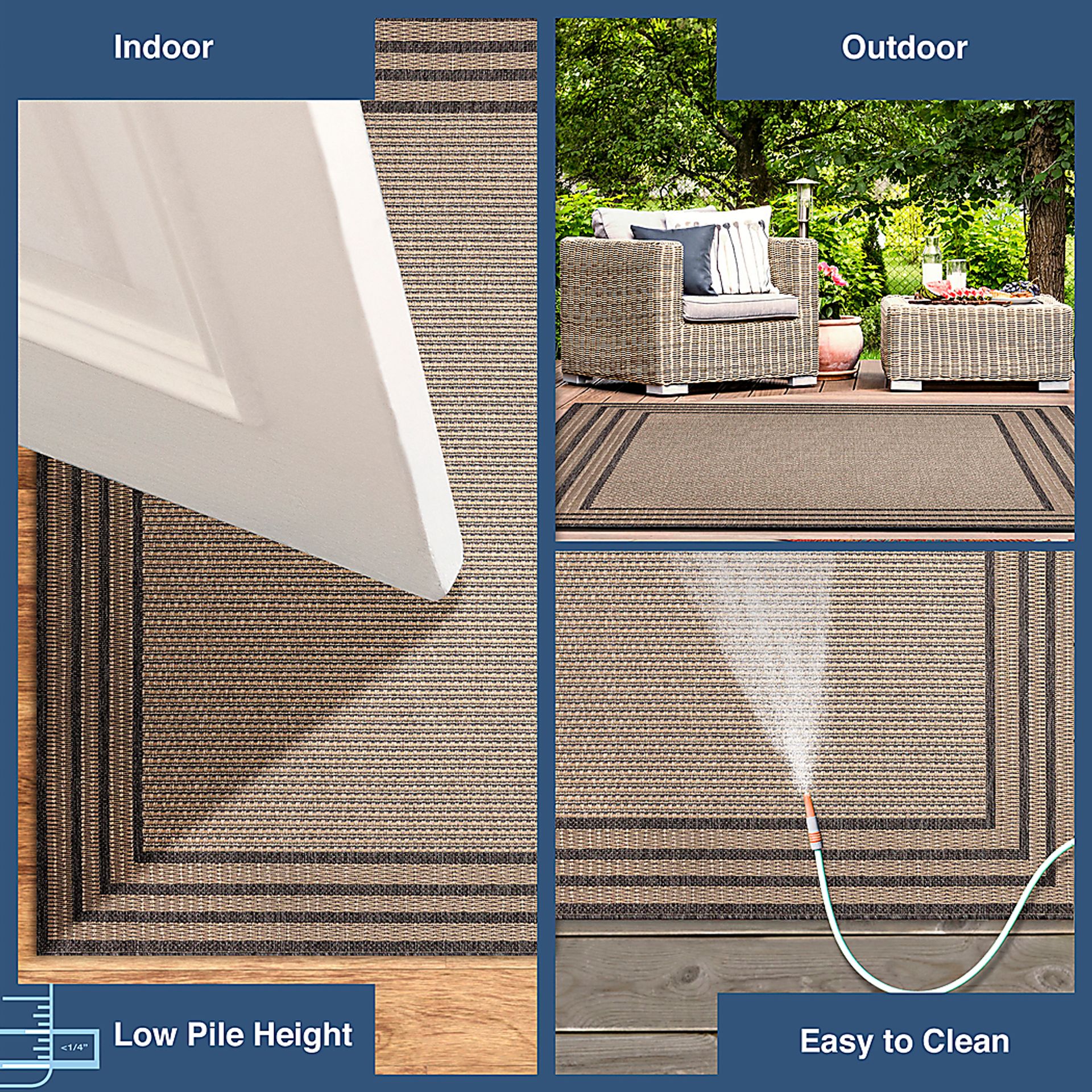 Typha Taupe 6'6 x 9'4 Indoor/Outdoor Rug - Image 4