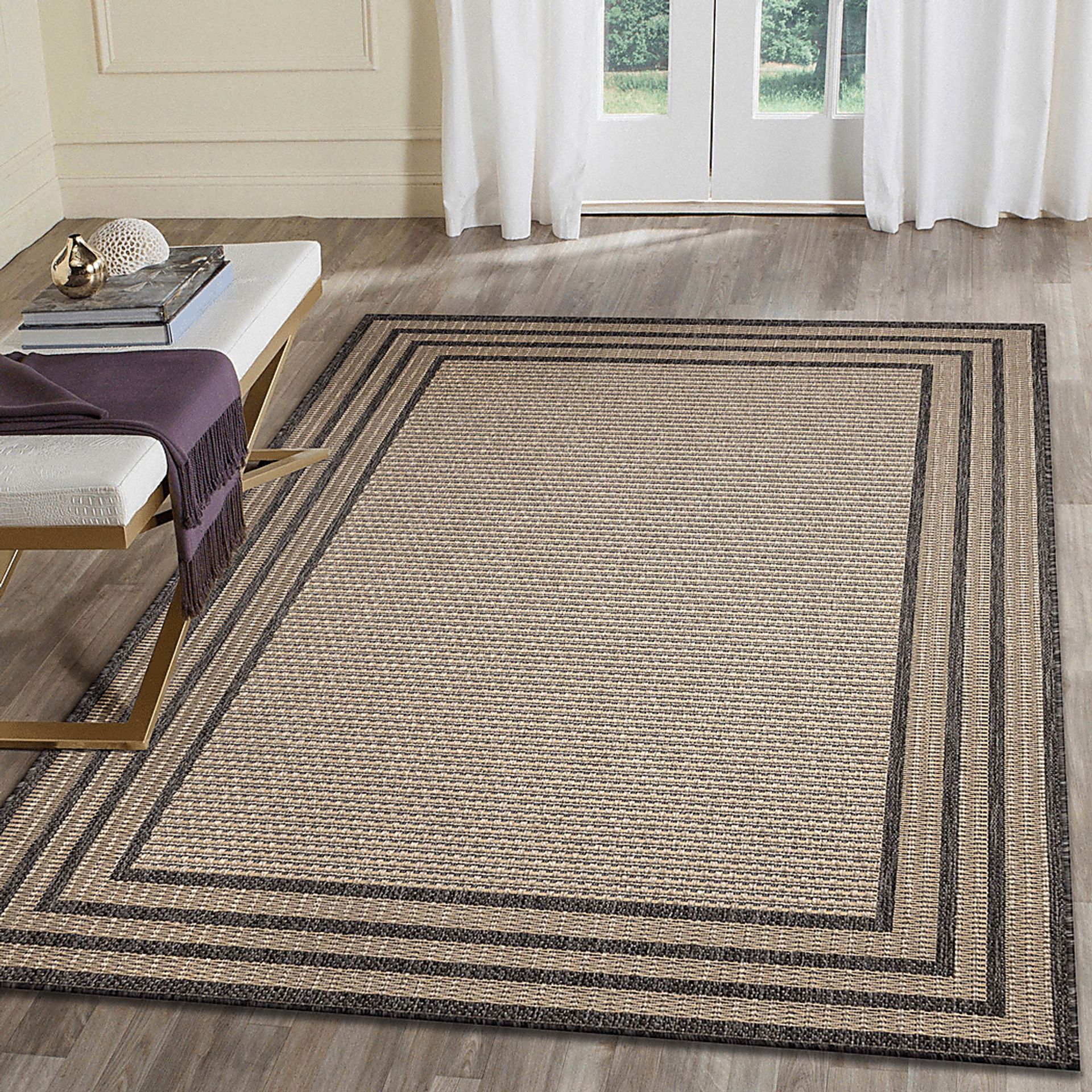 Typha Taupe 7'10 x 9'10 Indoor/Outdoor Rug - Image 3