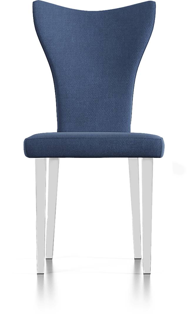 Zenica Silver 5 Pc Rectangle Dining Room with Blue Chairs - Thumbnail - Image 8