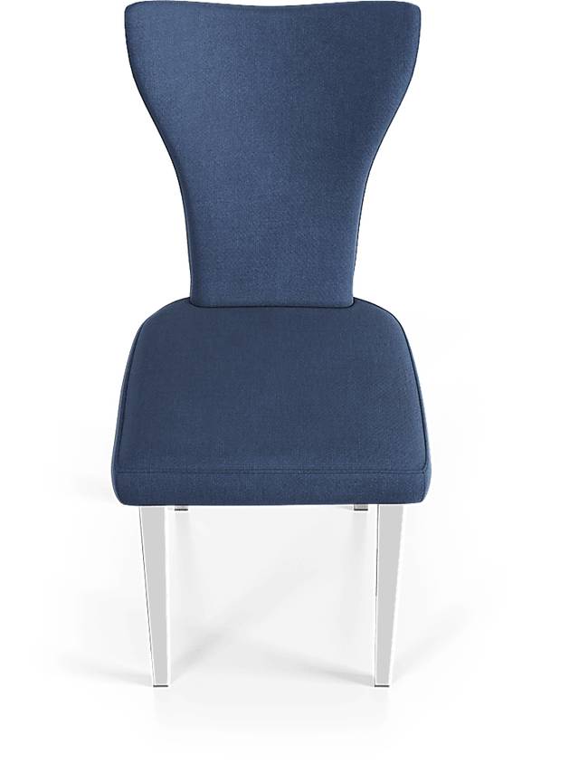 Zenica Silver 5 Pc Rectangle Dining Room with Blue Chairs - Thumbnail - Image 10