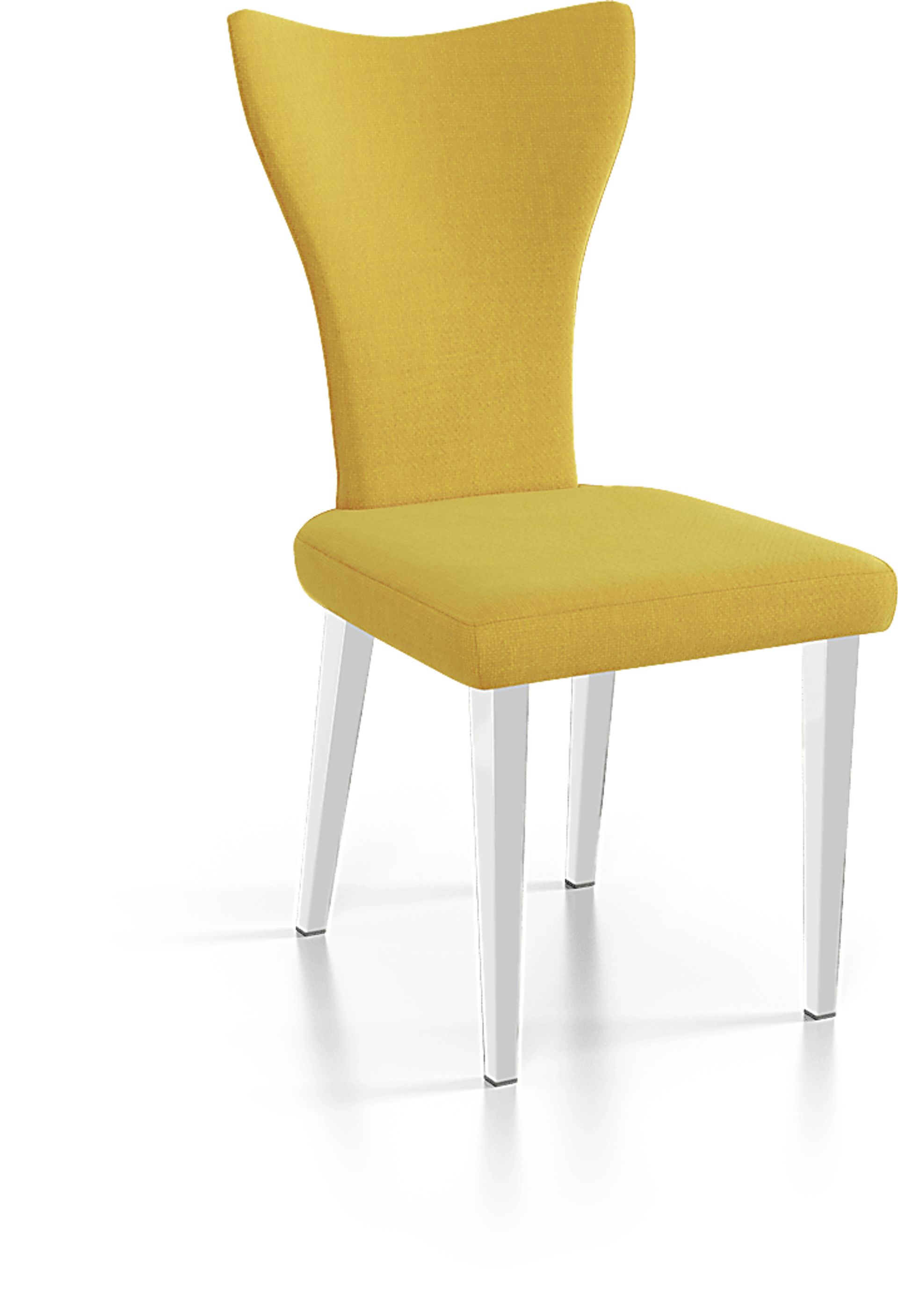 Zenica Silver 5 Pc Rectangle Dining Room with Yellow Chairs - Image 7
