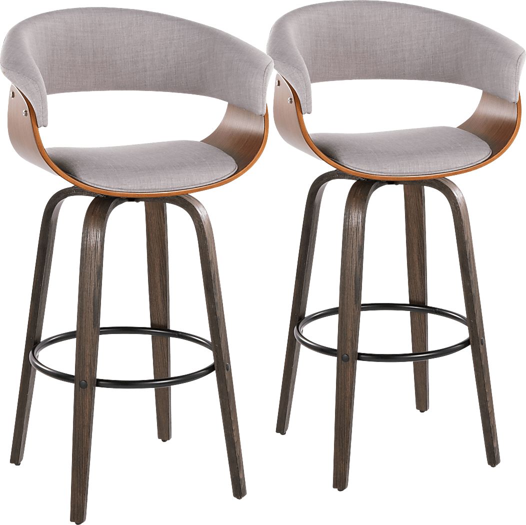 Uandi I Stone Swivel Counter Height Stool, Set of 2