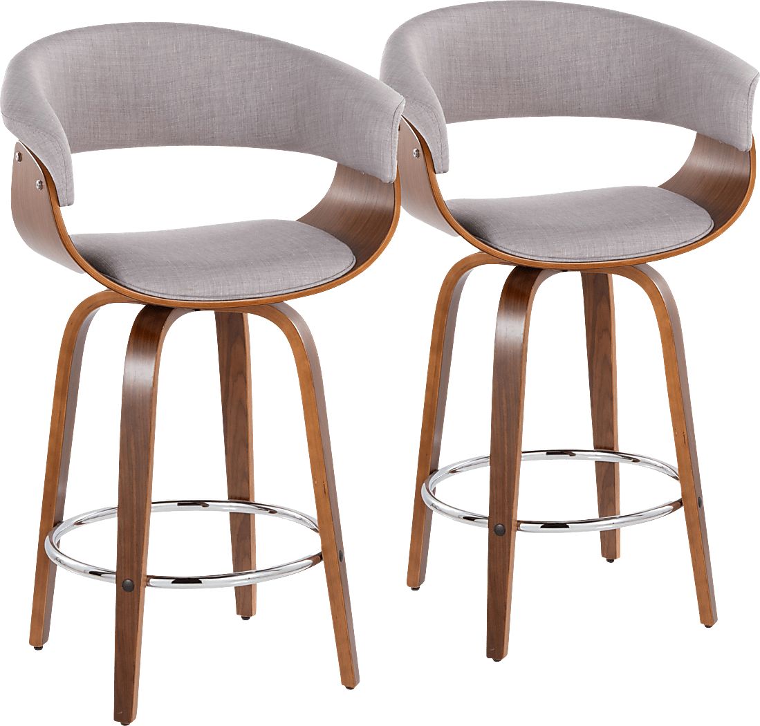 Uandi II Stone Swivel Counter Height Stool, Set of 2