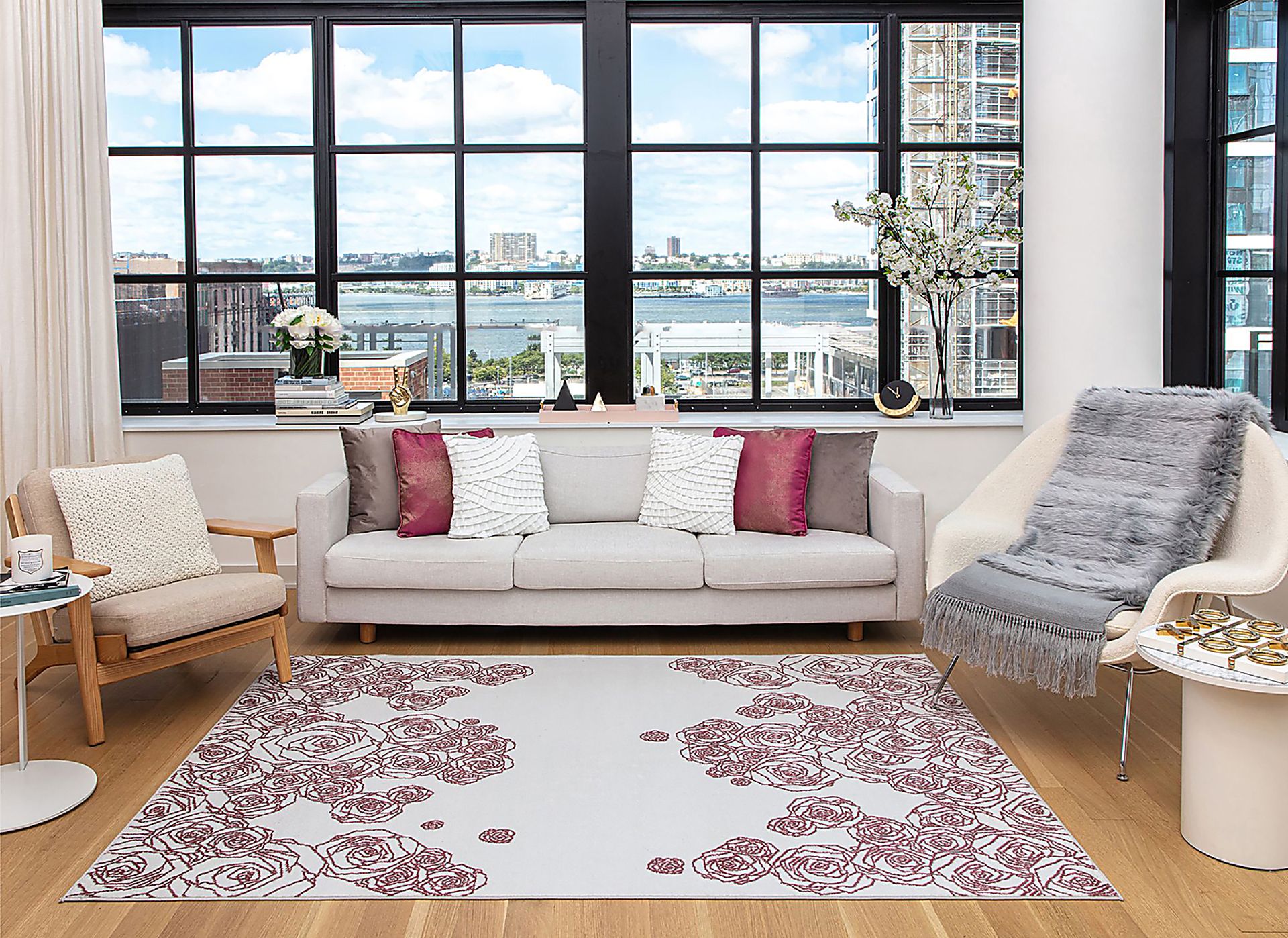 Udarin White 5' x 7' Rug - Image 2