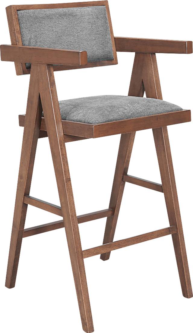 Uhadha Gray Bar Stool, Set of 2 - Thumbnail - Image 2
