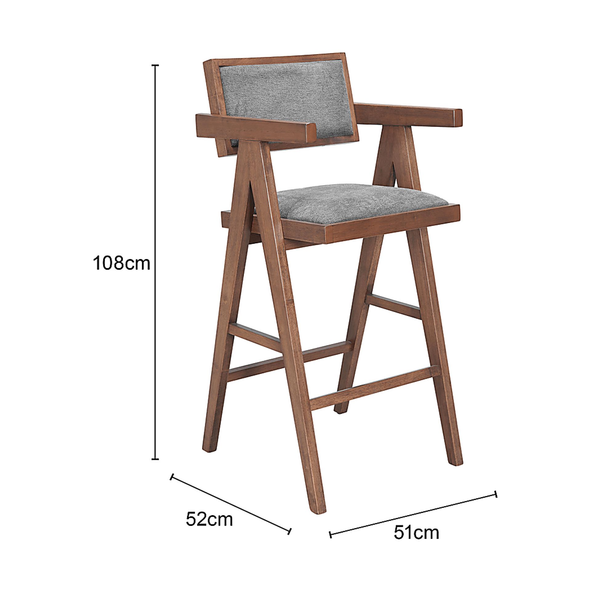 Uhadha Gray Bar Stool, Set of 2 - Image 3