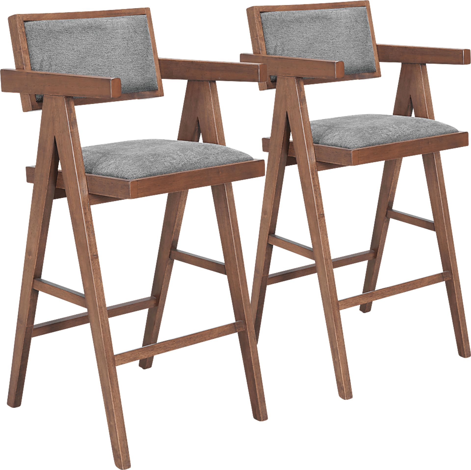 Uhadha Gray Bar Stool, Set of 2 - Image 1