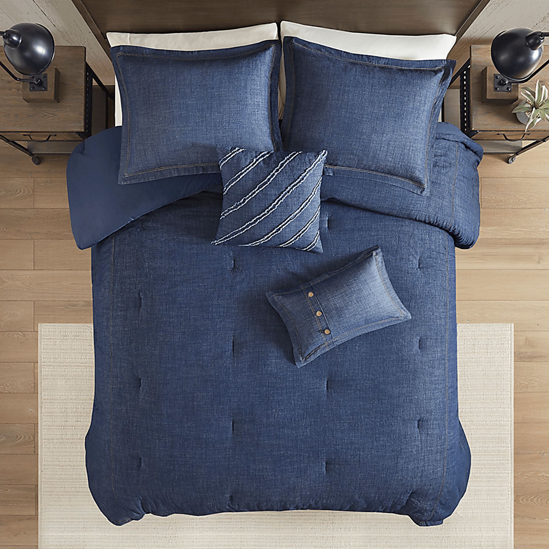 Ulloa Blue 5 Pc Full Comforter Set - Image 11