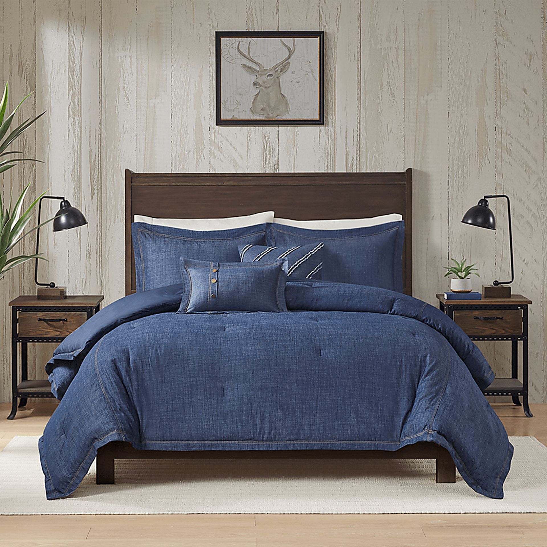 Ulloa Blue 5 Pc Full Comforter Set - Image 12