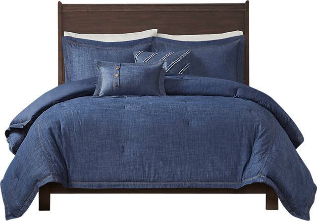 Ulloa Blue 5 Pc Full Comforter Set - Thumbnail - Image 2