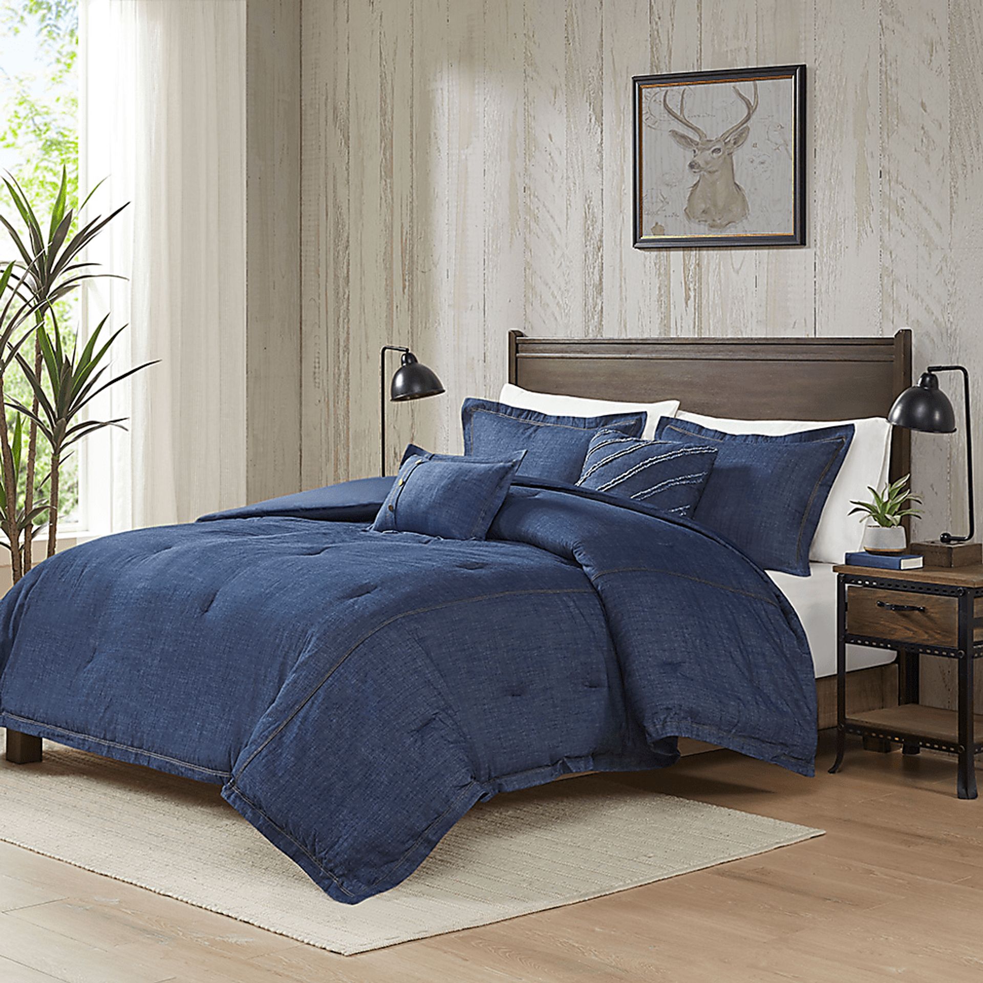 Ulloa Blue 5 Pc Full Comforter Set - Image 1