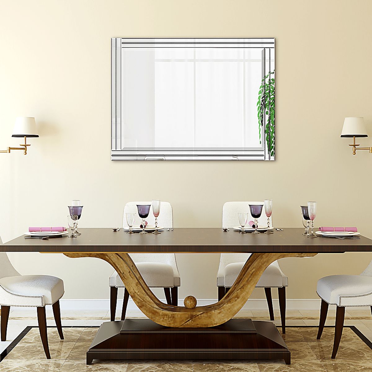 Ulmus I Translucent White Mirror | Rooms to Go