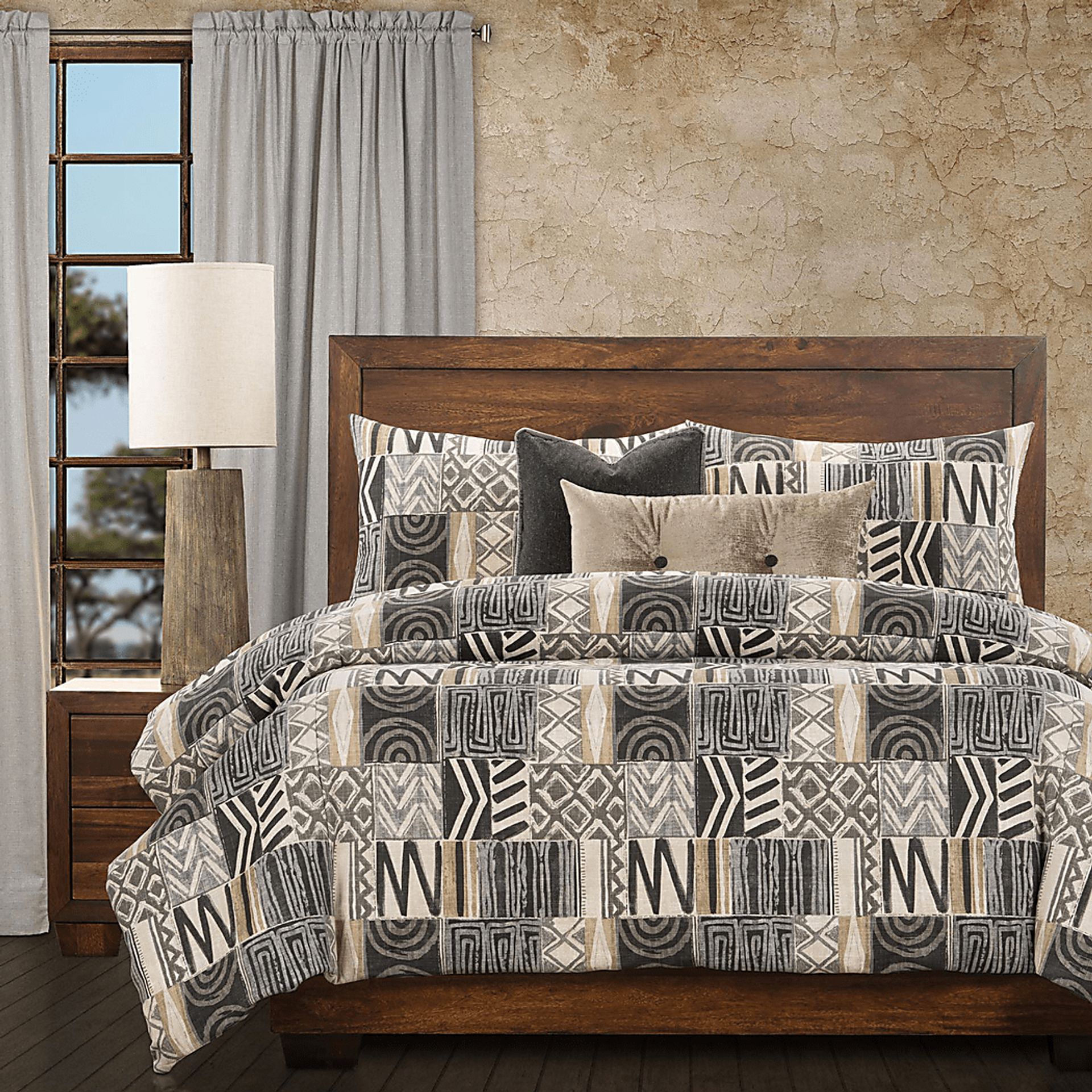 Unadilla Brown 6pc Queen Duvet Cover Set - Image 1
